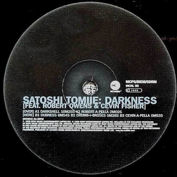 Satoshi Tomiie - Darkness (Vinyl, 12", 33 ⅓ RPM) Very Good Plus (VG+) / Very Good (VG)