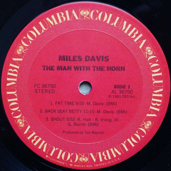 Miles Davis - The Man With The Horn (Vinyl, LP, Album) Good Plus (G+) / Very Good Plus (VG+)