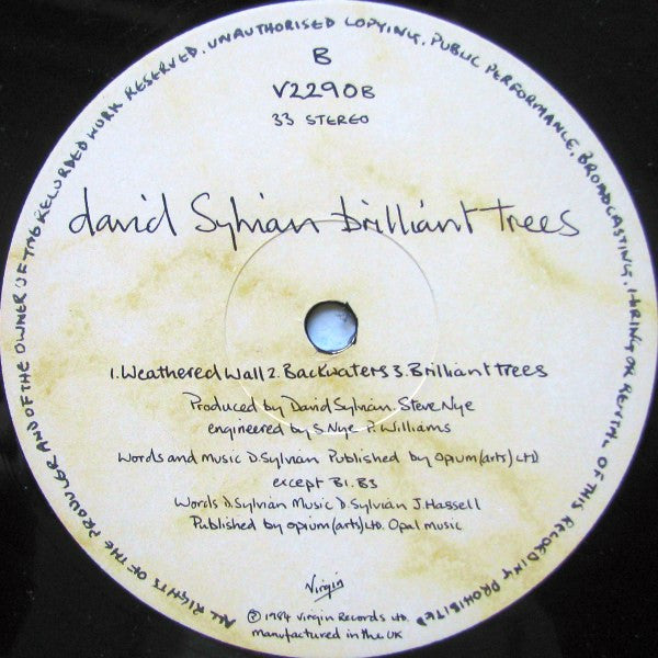 David Sylvian - Brilliant Trees (Vinyl, LP, Album, Stereo)