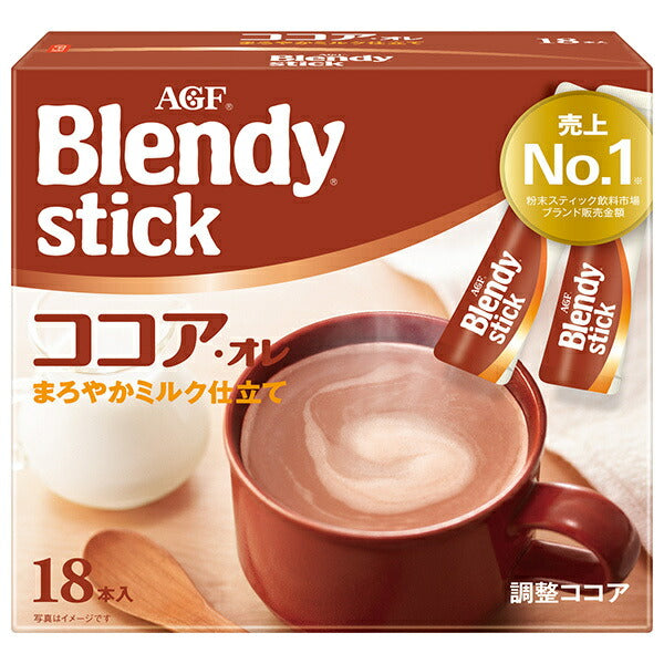AGF ブレンディ スティック ココア オレ (10.3g×18本)×6箱入【日本出荷】
