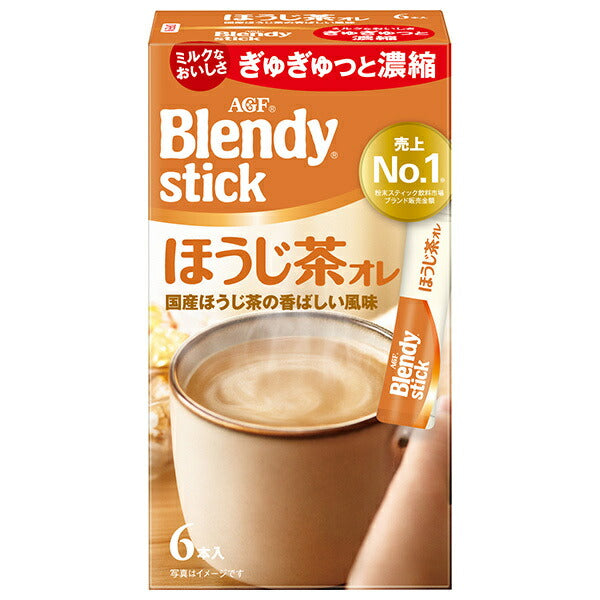 AGF Blendy Stick Hojicha Au Lait (9.7g x 6 sticks) x 24 boxes [Ships from Japan] 