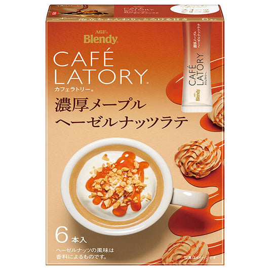 AGF Blendy Cafe Latory Stick Rich Maple Hazelnut Latte (10.6g x 6 sticks) x 24 boxes [Ships from Japan] 