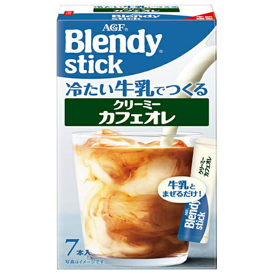 AGF Blendy Stick Creamy cafe au lait made with cold milk (6.5g x 7 bottles) x 24 boxes [shipped in Japan]