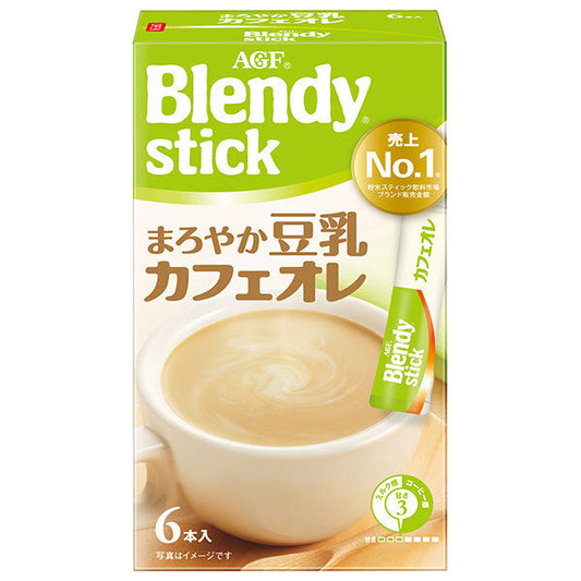 AGF Blendy Stick Mellow Soy Milk Cafe au Lait (10g x 6 sticks) x 24 boxes [Ships from Japan] 