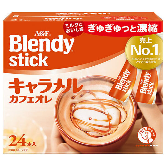 AGF Blendy Stick Caramel Cafe au lait (8.3g x 24 pieces) x 6 boxes [shipped in Japan]