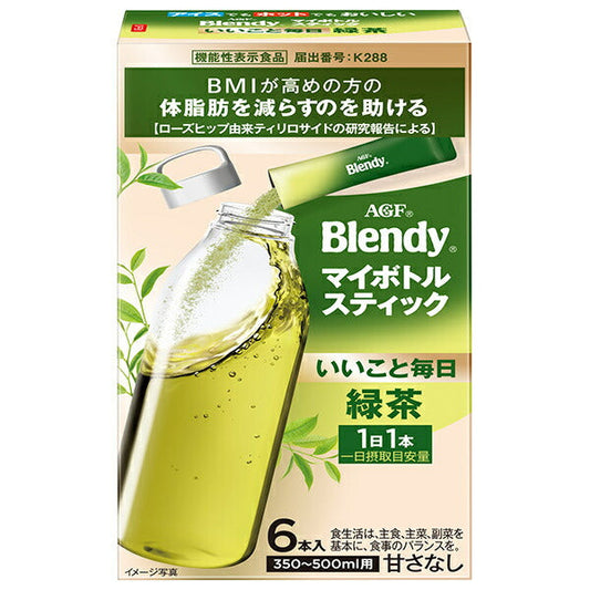 AGF Blendy My Bottle Stick Iikoto Mainichi Green Tea (3.5g x 6 bottles) x 24 boxes [Shipped in Japan]