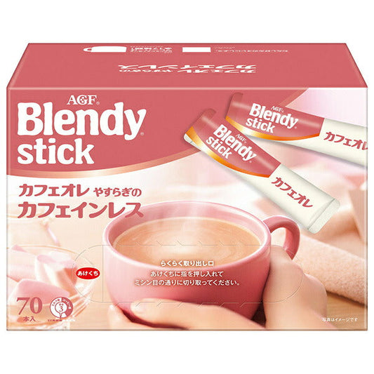 AGF Blendy Stick Cafe au Lait Peaceful Decaffeinated (7.3g x 70 bottles) x 6 boxes [Shipped in Japan]