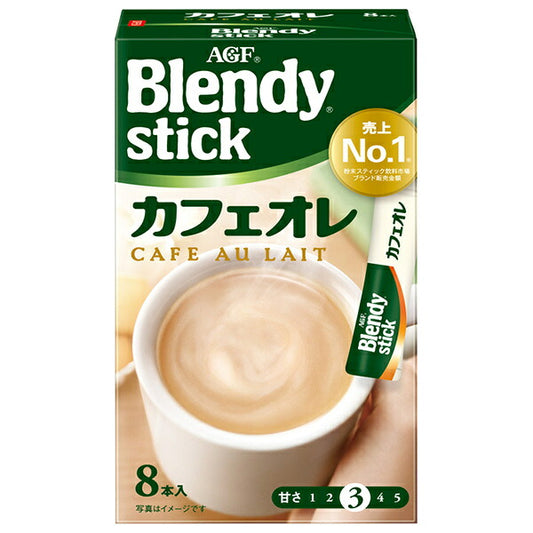 AGF Blendy Creamy Cafe au Lait Instant Coffee Sticks, 8.2g x 8 Sticks x 24 Boxes [Ships from Japan]