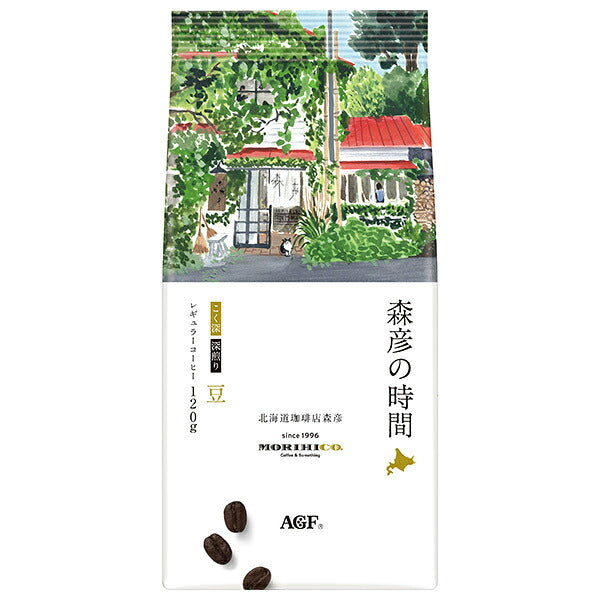 AGF Morihico's Time Whole Bean Coffee, Deep-Rich Flavor 120g x 12 Bags [Ships from Japan]