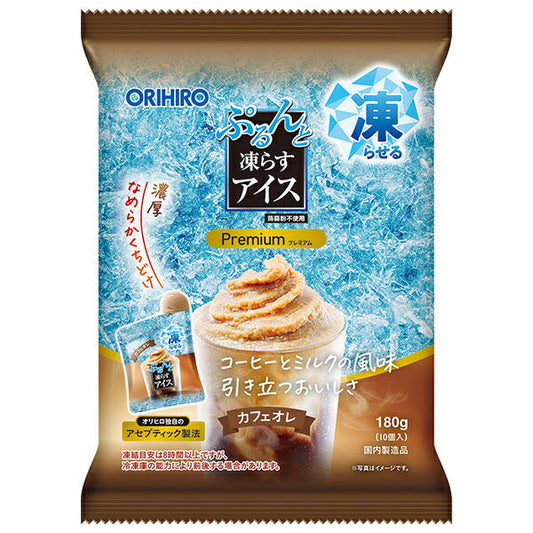 Orihiro Purunto Ice Cream Premium Cafe Au Lait (18g x 10 pieces) x 12 bags [Shipped in Japan]