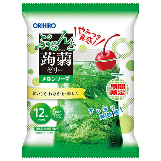 Orihiro Purunto Konnyaku Jelly Melon Soda (20g pouches x 6 pieces) x 24 bags [Shipped in Japan]
