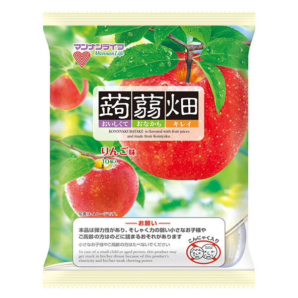Mannan Life Konnyaku Hatake Apple Flavor (25g x 10 pieces) x 12 bags [Shipped in Japan]