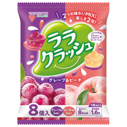 マンナンライフ ララクラッシュアソート グレープ&ピーチ (24g×8個)×12袋入【日本出荷】