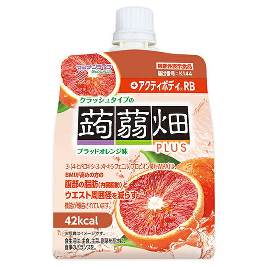 Mannan Life Crushed Type Konnyaku Hatake Plus Blood Orange Flavor 150g Pouch x 30 Pieces [Shipped in Japan]