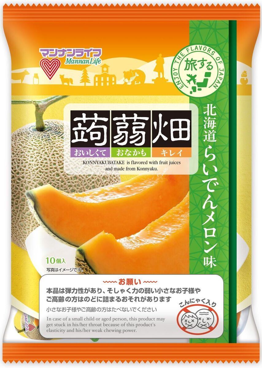 Mannan Life Konnyaku Hatake Hokkaido Raiden Melon Flavor (25g x 10 pieces) x 12 bags [Shipped in Japan]