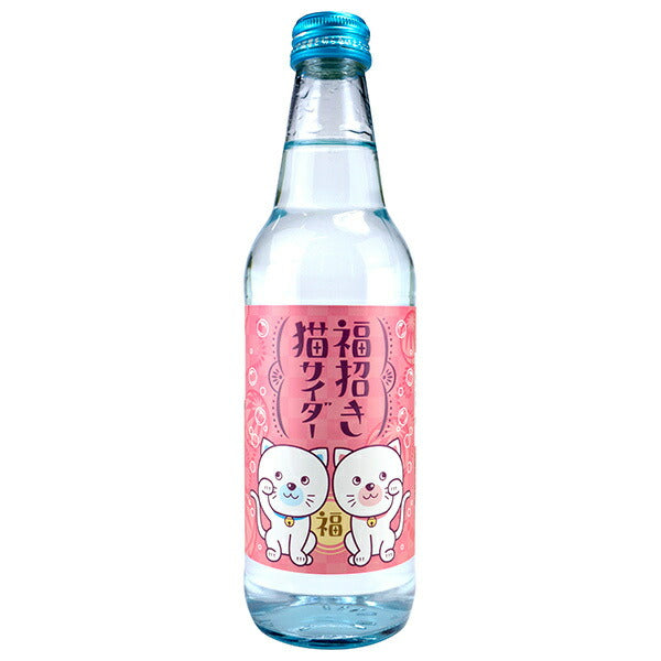 Kimura Drinks Fuku Maneki Neko Cider, 340ml Bottle x 20 Bottles [Ships from Japan] 