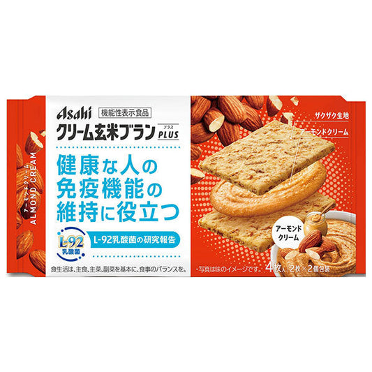 Asahi Group Foods Cream Brown Rice Bran Plus Almond Cream Food with Functional Claims 4 Pieces x 6 Bags [Shipped in Japan]