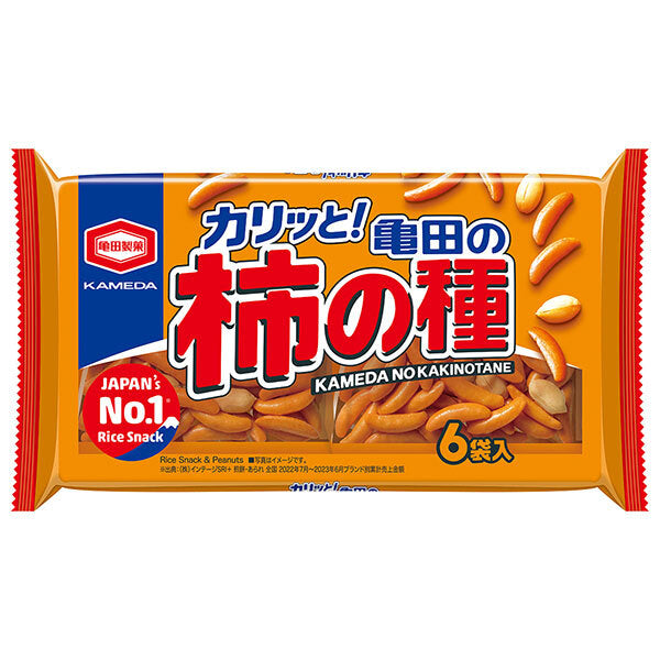 Kameda Seika Kameda Kakinotane (Persimmon Seeds) - Pack of 6, 180g x 12 bags [Ships from Japan] 