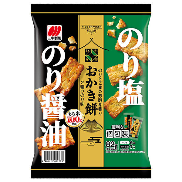 Sanko Seika Okakimochi 2 types of seaweed flavor 82g x 12 bags [shipped in Japan]