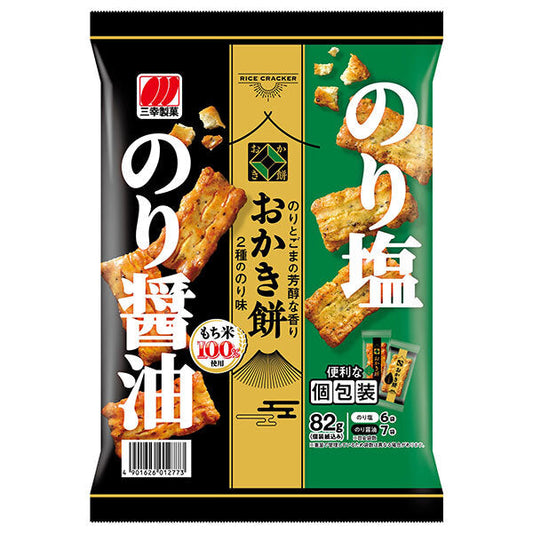 三幸製菓 おかき餅 2種ののり味 82g×12袋入【日本出荷】