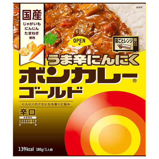 Otsuka Foods Bon Curry Gold, Spicy Garlic, 180g x 30 packs [Ships from Japan] 
