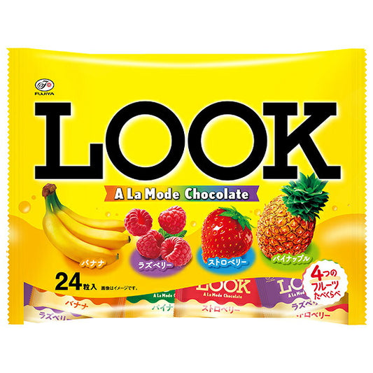 Fujiya LOOK A La Mode Assorted Fruit Chocolate Family Pack, 24 Pieces x 18 Boxes [Ships from Japan]