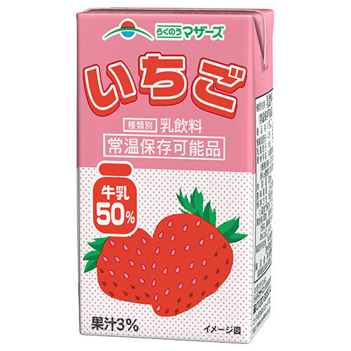Rakuno Mothers Strawberry 250ml paper pack x 24 pieces [shipped in Japan]