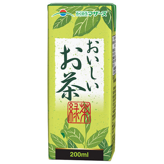 らくのうマザーズ おいしいお茶 200ml紙パック×24本入【日本出荷】