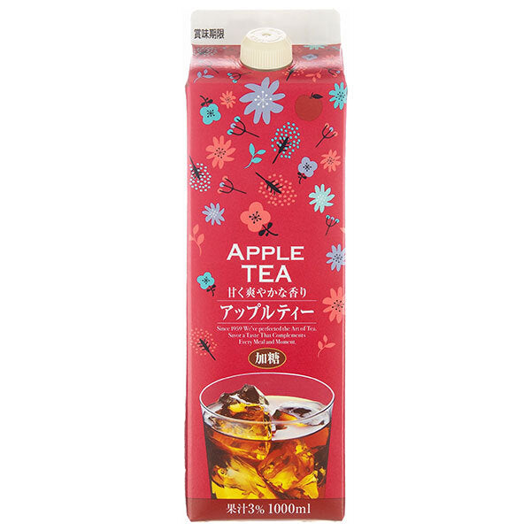 GS Food GS Apple Tea, Sweetened, 1000ml Paper Carton x 12 [Ships from Japan] 