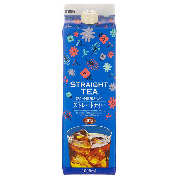 GS Food GS Straight Tea Sweetened 1000ml paper pack x 12 bottles [shipped in Japan]