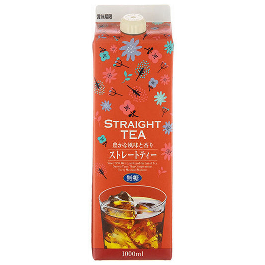 ジーエスフード GS ストレートティー 無糖 1000ml紙パック×12本入【日本出荷】