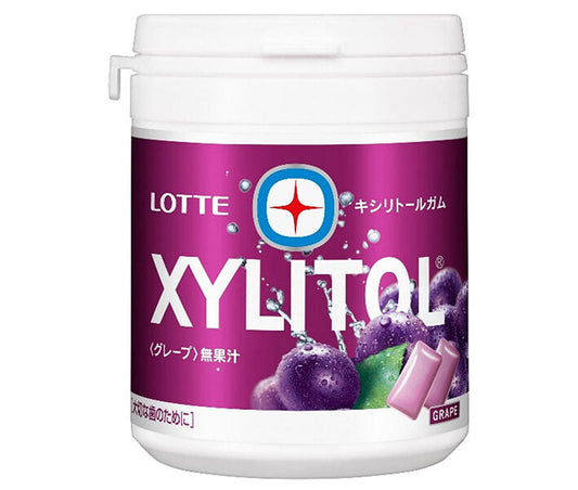 Lotte Xylitol Gum, Grape, Family Bottle, 133g x 6 Count [Ships from Japan]
