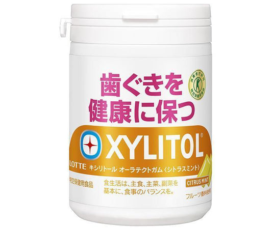 ロッテ キシリトール オーラテクトガム シトラスミント スリムボトル【特定保健用食品 特保】 125g×6個入【日本出荷】