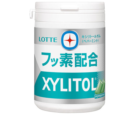Lotte Xylitol Gum + Fluorine Peppermint Slim Bottle 125g x 6 pieces [Shipped in Japan]