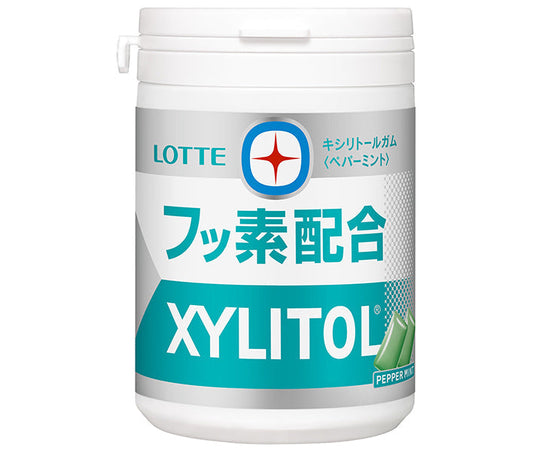 ロッテ キシリトールガム +フッ素 ペパーミント スリムボトル 125g×6個入【日本出荷】