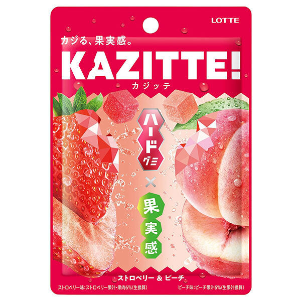 Lotte Kajitte Strawberry & Peach 80g x 10 pieces [shipped in Japan]