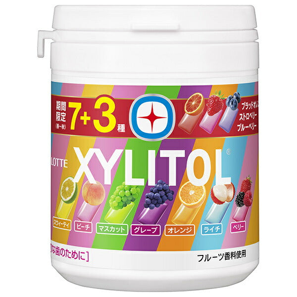 Lotte Xylitol Gum, 7 Assorted Flavors, 133g x 6 Bottles [Ships from Japan] 