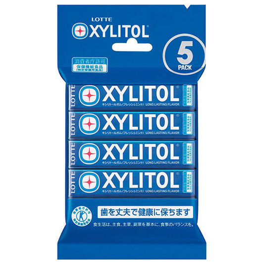 Lotte Xylitol Gum Fresh Mint 5P x 10 pieces [Shipped in Japan]