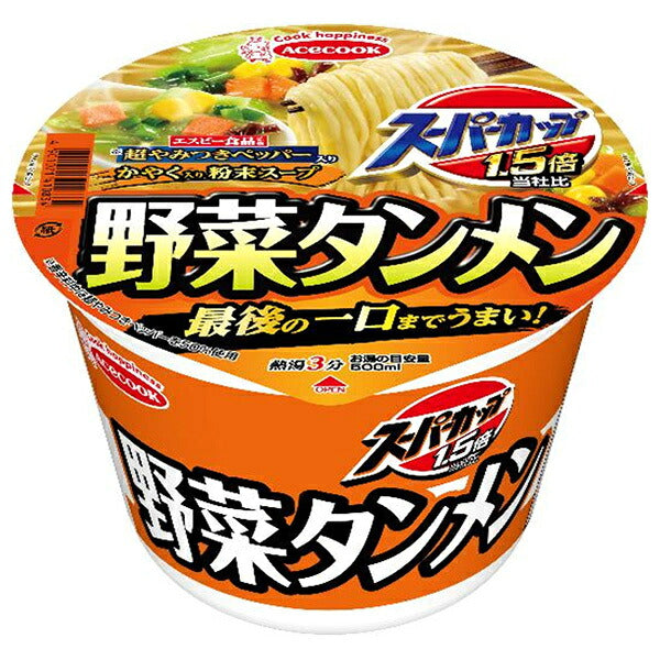 Acecook Super Cup 1.5x Vegetable Tanmen 106g x 12 Cups [Ships from Japan]