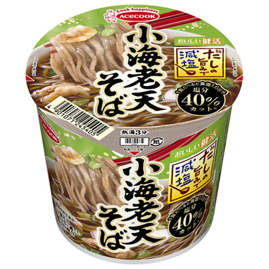 Acecook Dashi Flavor, Reduced Sodium Shrimp Tempura Soba, 42g x 12 packs [Ships from Japan] 