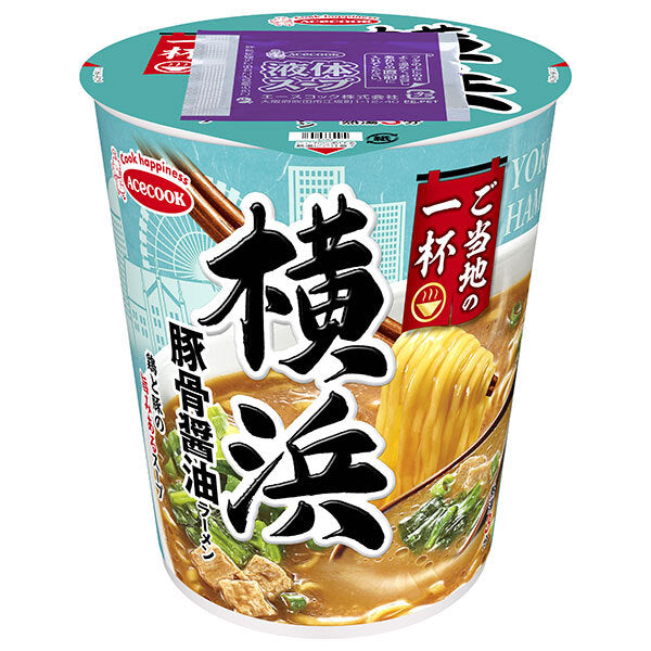 エースコック ご当地の一杯 横浜 豚骨醤油ラーメン 63g×12個入【日本出荷】