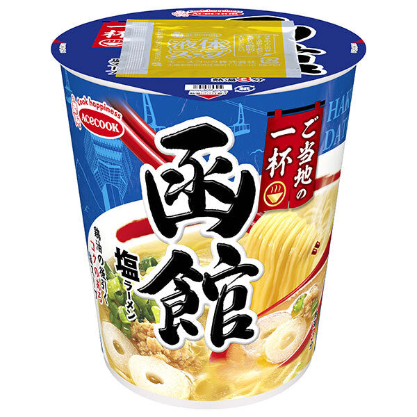 エースコック ご当地の一杯 函館 塩ラーメン 60g×12個入【日本出荷】