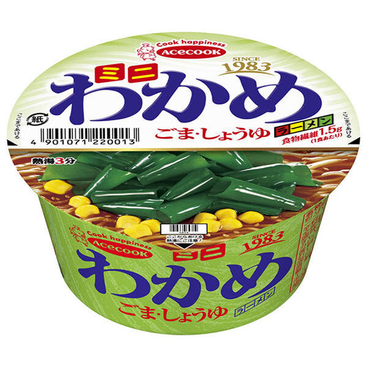 Acecook Mini Wakame Ramen with Sesame and Soy Sauce, 38g x 12 packs [Ships from Japan] 