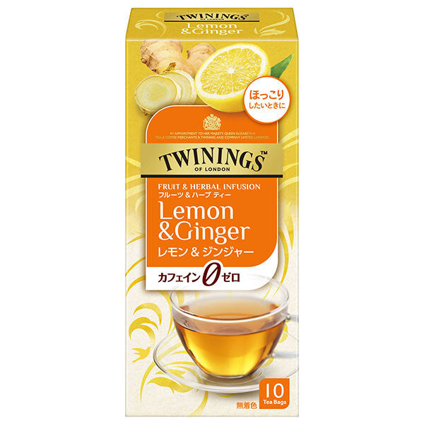 Kataoka Bussan Twinings Fruit & Herb Tea Lemon & Ginger, 10 bags x 6 bottles [Ships from Japan] 