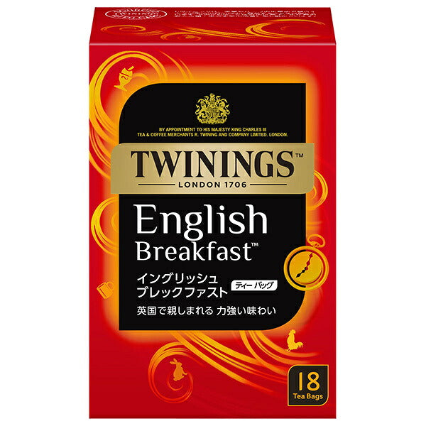 Kataoka Bussan Twinings English Breakfast Tea 36g (18 Tea Bags) x 4 Boxes [Ships from Japan]