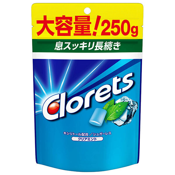 Mondelez Japan Clorets XP Clear Mint Stand-Up Pouch, 250g x 6 Bags [Ships from Japan] 