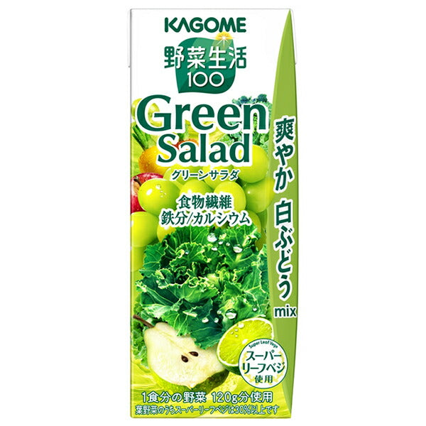 Kagome Vegetable Life 100 Green Salad, 200ml Paper Pack x 24 Bottles [Ships from Japan] 