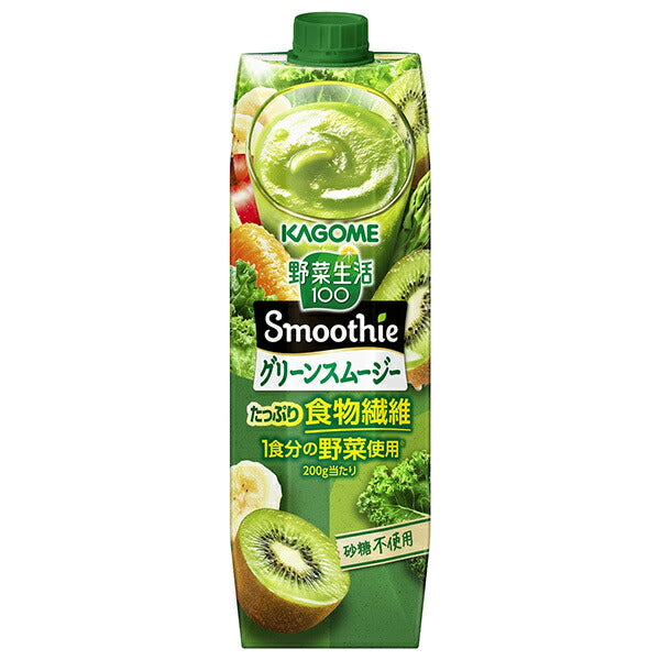 Kagome Vegetable Life 100 Smoothie Green Smoothie, 1000g Paper Pack x 6 [Ships from Japan] 