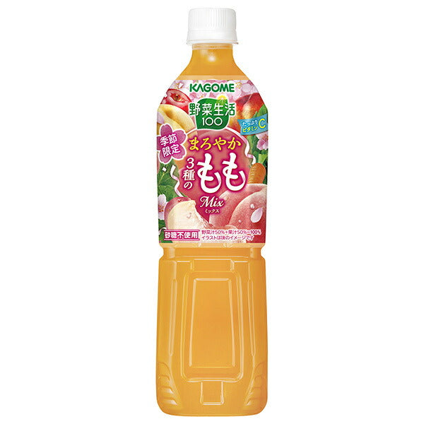Kagome Vegetable Life 100 Mellow 3-Peach Mix, 720ml PET Bottle x 15 [Ships from Japan] 