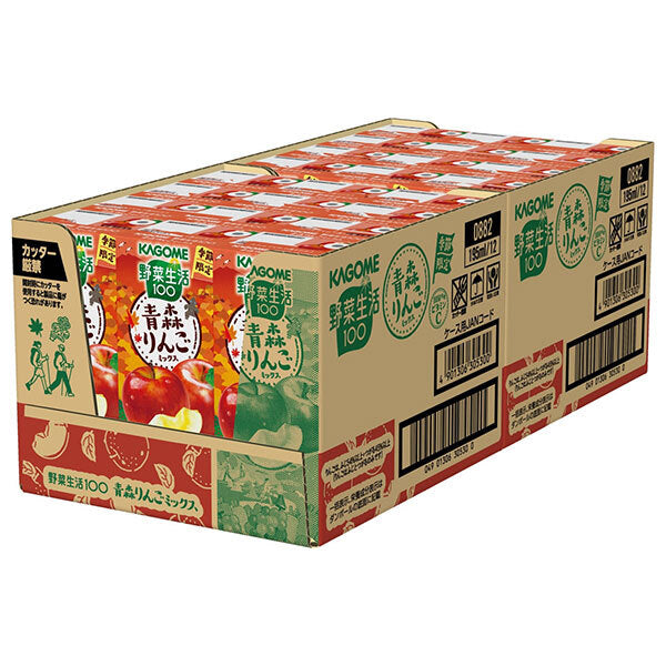 カゴメ 野菜生活100 青森りんごミックス 195ml紙パック×24本入【日本出荷】